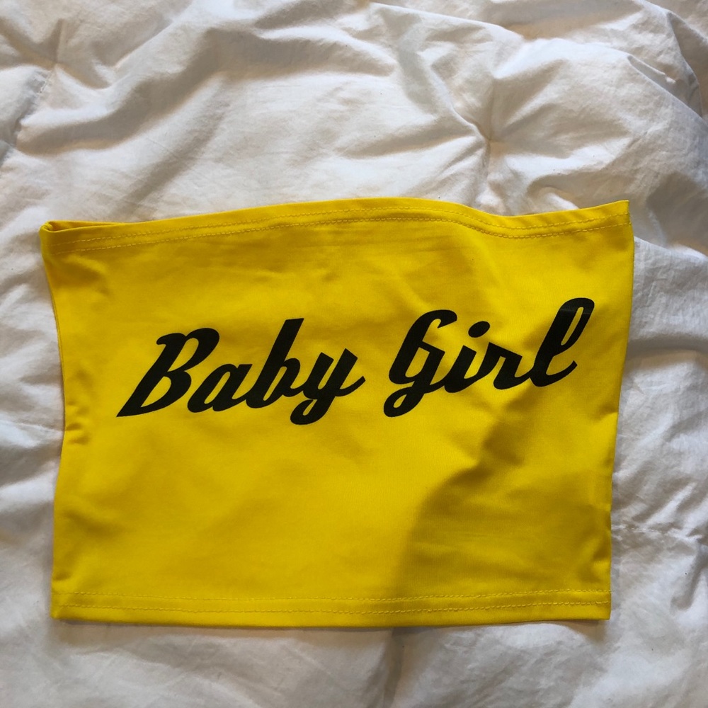 Yellow “Baby Girl” Crop top